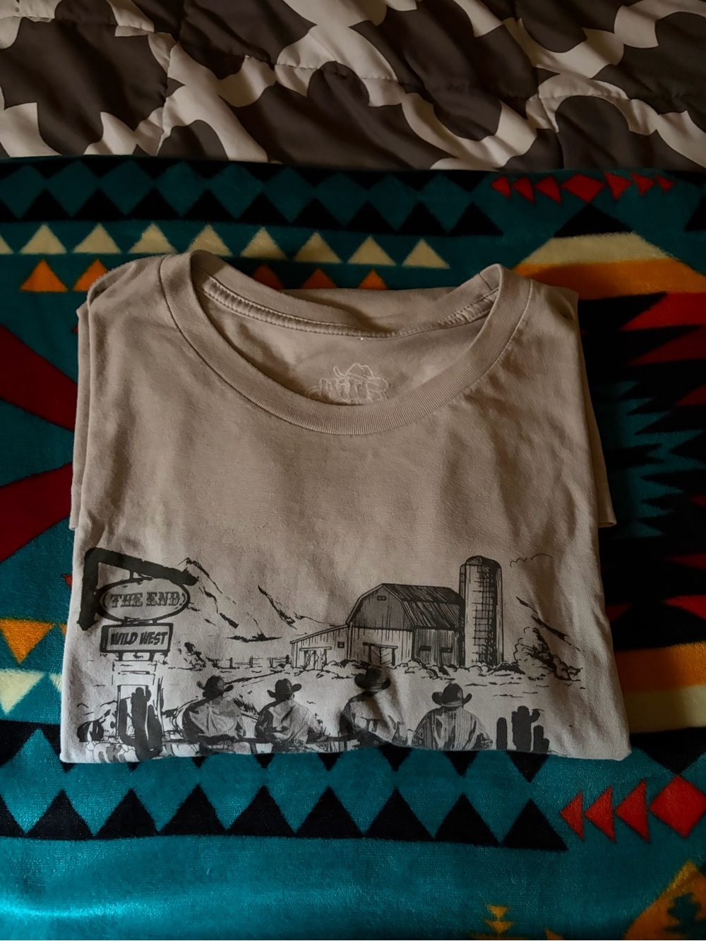 Beige Wild West Graphic Short Sleeve Tee